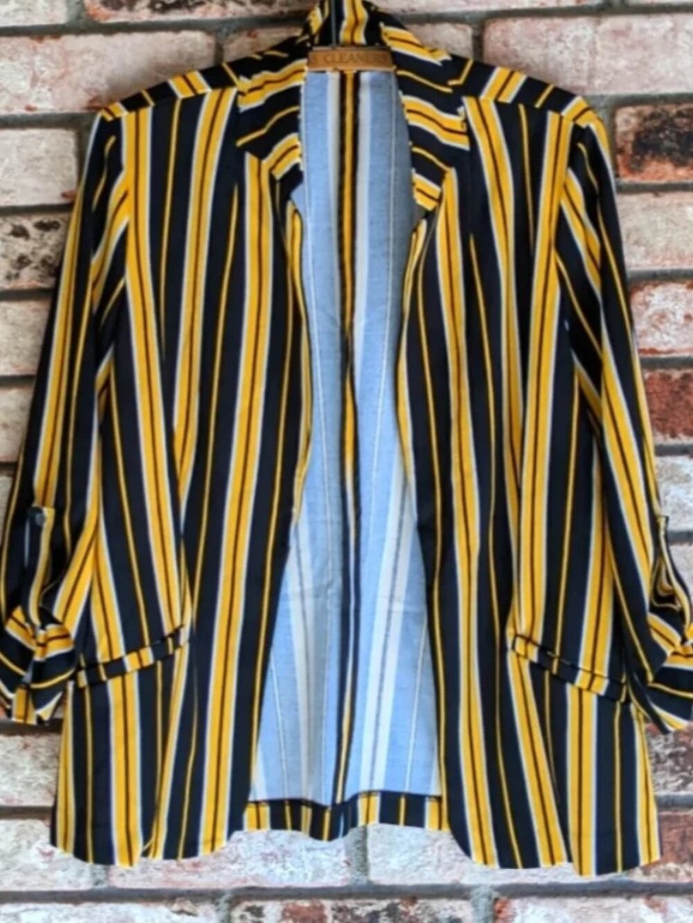 Vtg 80s 90s YELLOW BLACK Whimigoth BLAZER Bumble Bee Clowncore Y2K Goth Punk Emo